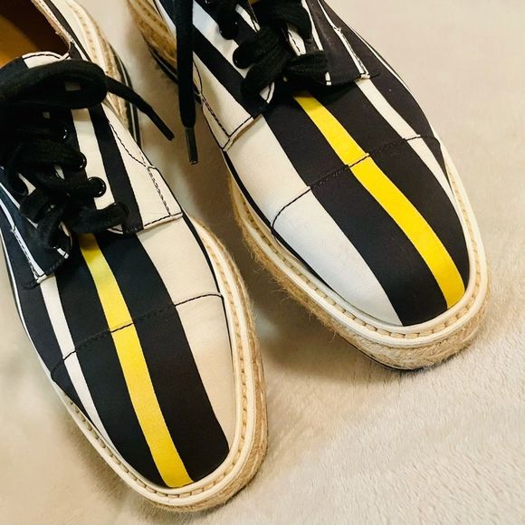 Authentic Prada Striped Platform Creepers - Picture 12 of 16